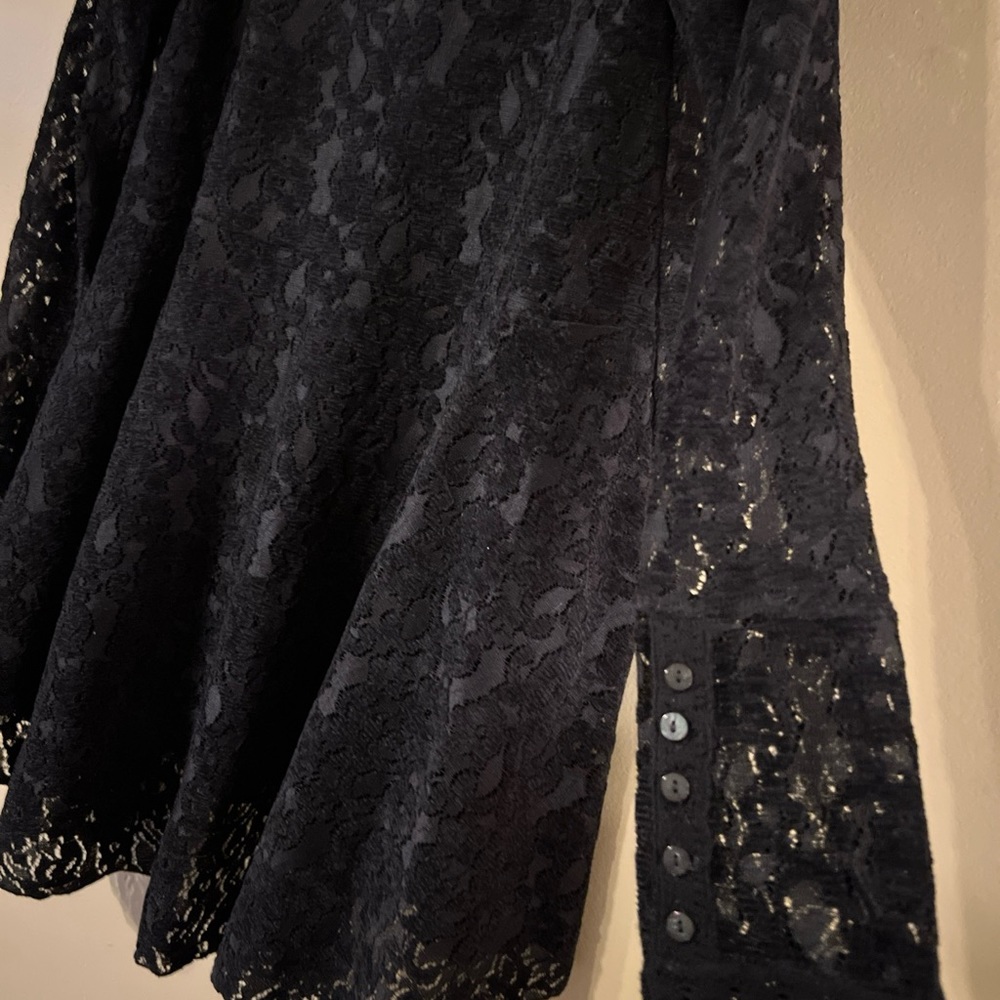 FREE PEOPLE Heather Tunic TOP WOMENS SIZE  S/P  BLACK  Mesh F - Picture 7 of 13